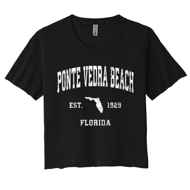 Ponte Vedra Beach Florida Fl Vintage Athletic Sports Crop Top
