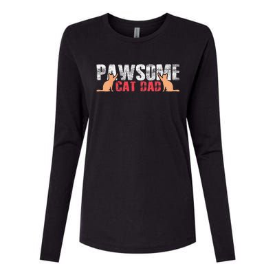 PAWSOME Vintage Best Cat Dad Ever Cat Daddy Gift Womens Cotton Relaxed Long Sleeve T-Shirt