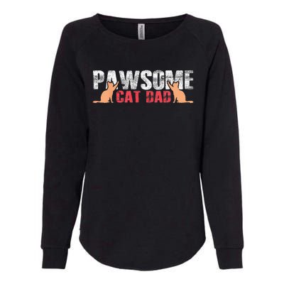 PAWSOME Vintage Best Cat Dad Ever Cat Daddy Gift Womens California Wash Sweatshirt