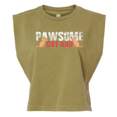 PAWSOME Vintage Best Cat Dad Ever Cat Daddy Gift Garment-Dyed Women's Muscle Tee