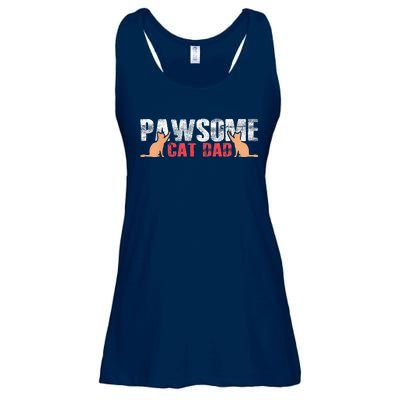 PAWSOME Vintage Best Cat Dad Ever Cat Daddy Gift Ladies Essential Flowy Tank