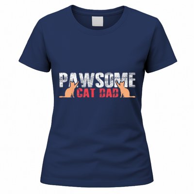 PAWSOME Vintage Best Cat Dad Ever Cat Daddy Gift Women's T-Shirt