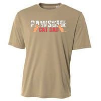 PAWSOME Vintage Best Cat Dad Ever Cat Daddy Gift Cooling Performance Crew T-Shirt