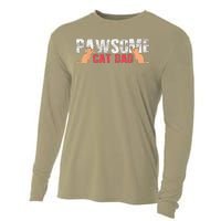 PAWSOME Vintage Best Cat Dad Ever Cat Daddy Gift Cooling Performance Long Sleeve Crew