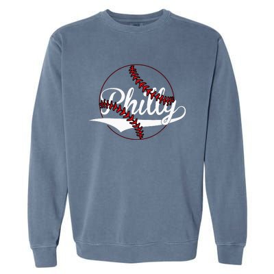 Philly Vintage Baseball Lovers Baseball Fans Garment-Dyed Sweatshirt