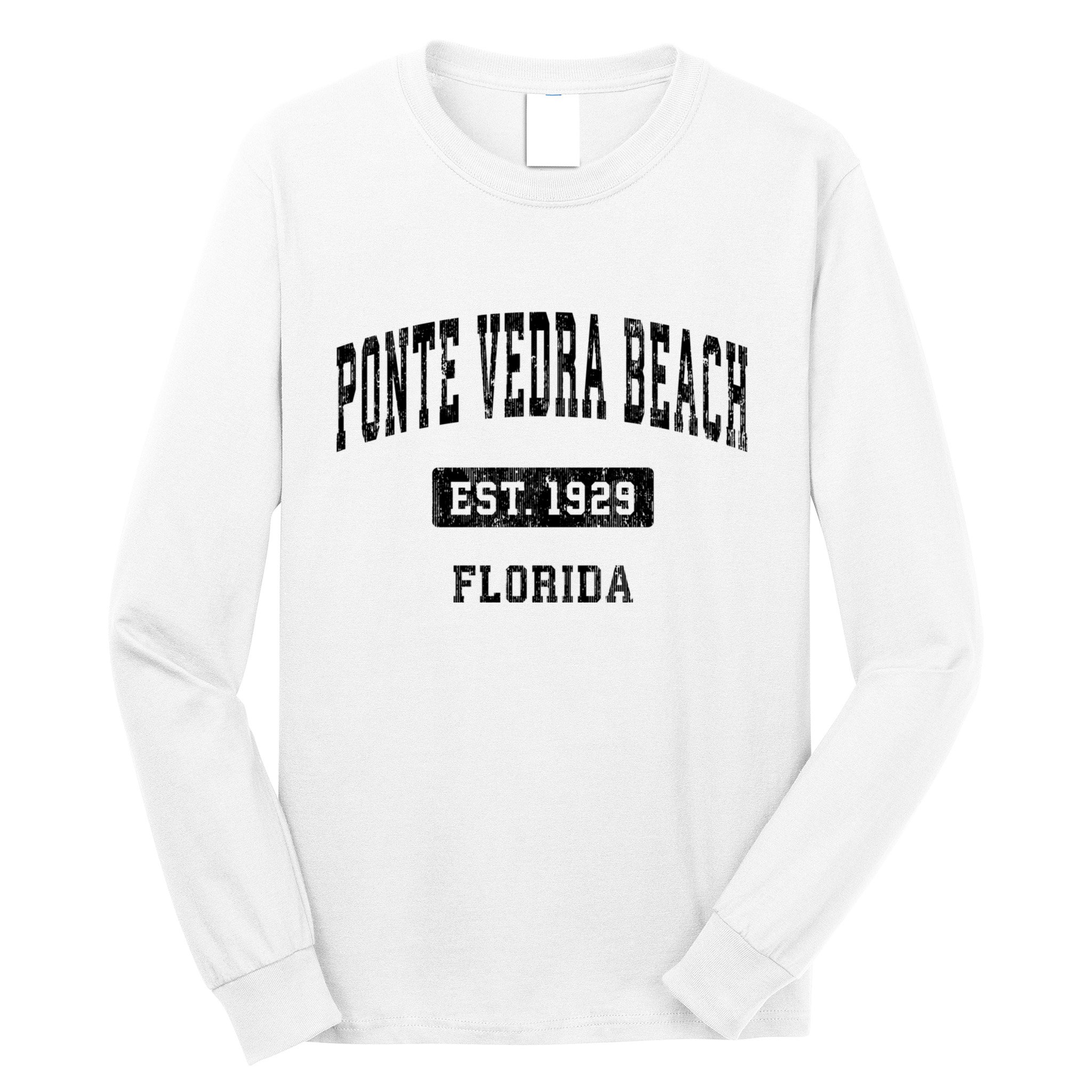 Ponte Vedra Beach Florida Fl Vintage Sports Established Long Sleeve Shirt