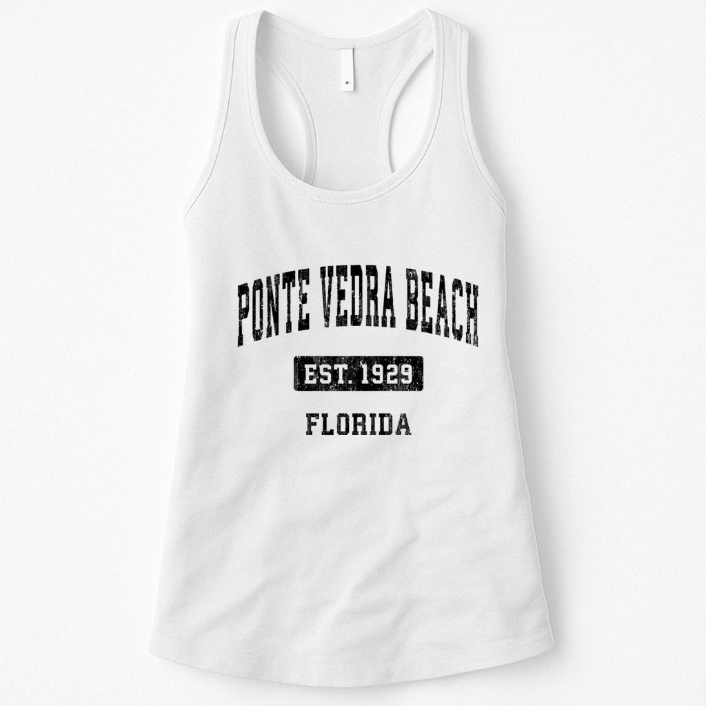 Ponte Vedra Beach Florida Fl Vintage Sports Established Womens Tank Top