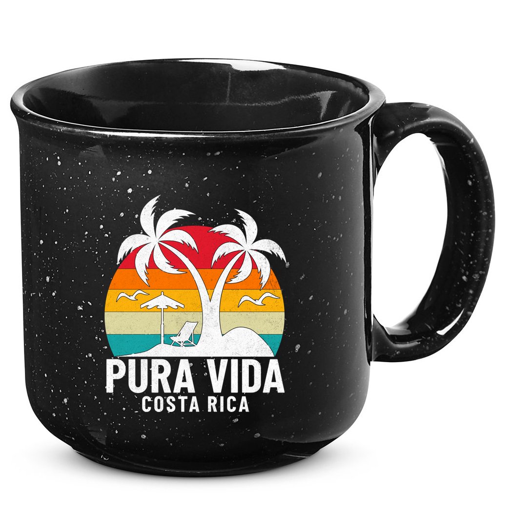 Pura Vida Beach Costa Rica Vintage Family Vacation Summer Cute Gift 15oz Campfire Ceramic Mug