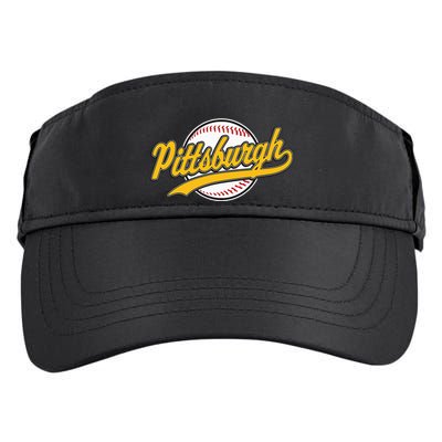 Pittsburgh Vintage Baseball Throwback Retro Adult Drive Performance Visor