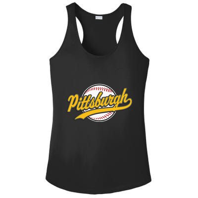 Pittsburgh Vintage Baseball Throwback Retro Ladies PosiCharge Competitor Racerback Tank