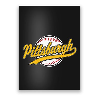 Pittsburgh Vintage Baseball Throwback Retro Poster