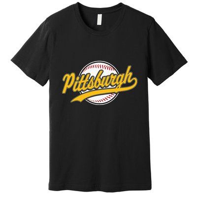 Pittsburgh Vintage Baseball Throwback Retro Premium T-Shirt