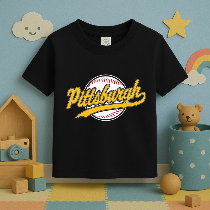 Pittsburgh Vintage Baseball Throwback Retro Toddler T-Shirt