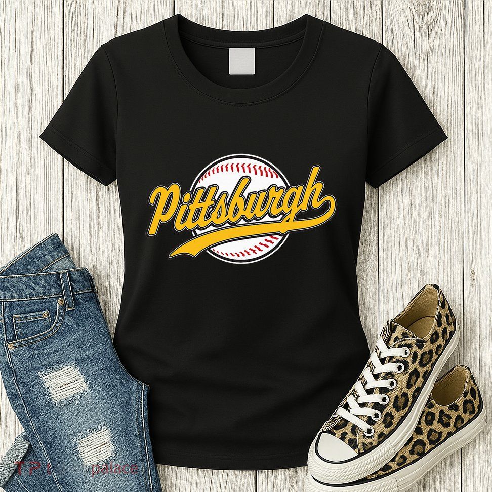 Pittsburgh Vintage Baseball Throwback Retro Womens T-Shirt