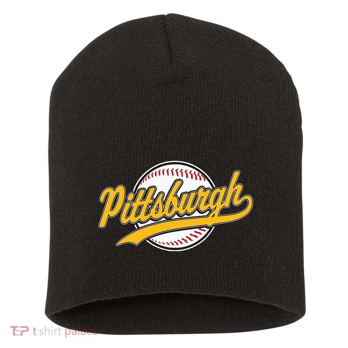 Pittsburgh Vintage Baseball Throwback Retro Short Acrylic Beanie