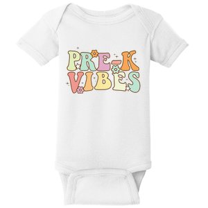 Prek Vibes Back To School Retro Teacher Student Baby Bodysuit