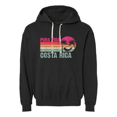 Pura Vida Costa Rica Funny Summer Family Vacation Vintage Garment-Dyed Fleece Hoodie