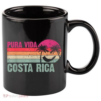 Pura Vida Costa Rica Funny Summer Family Vacation Vintage 11oz C Handle Ceramic Mug
