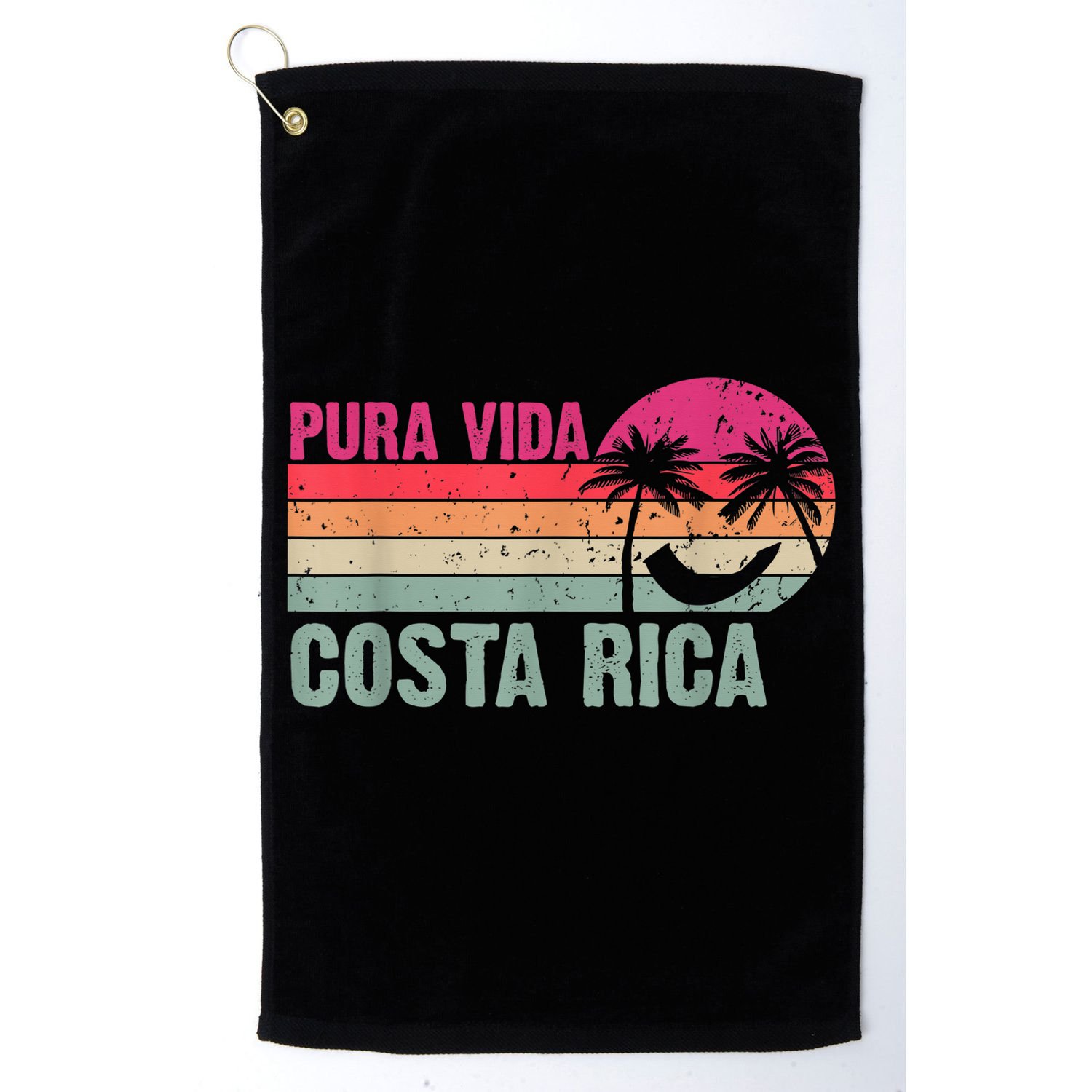 Pura Vida Costa Rica Funny Summer Family Vacation Vintage Golf Towel