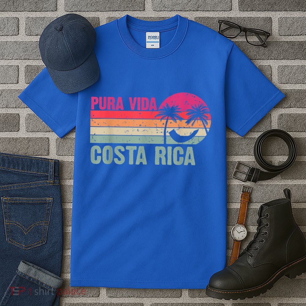 Pura Vida Costa Rica Funny Summer Family Vacation Vintage Tall T-Shirt