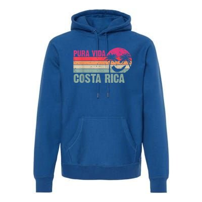 Pura Vida Costa Rica Funny Summer Family Vacation Vintage Premium Hoodie