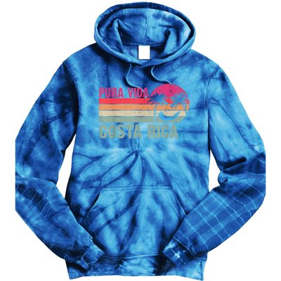 Pura Vida Costa Rica Funny Summer Family Vacation Vintage Tie Dye Hoodie