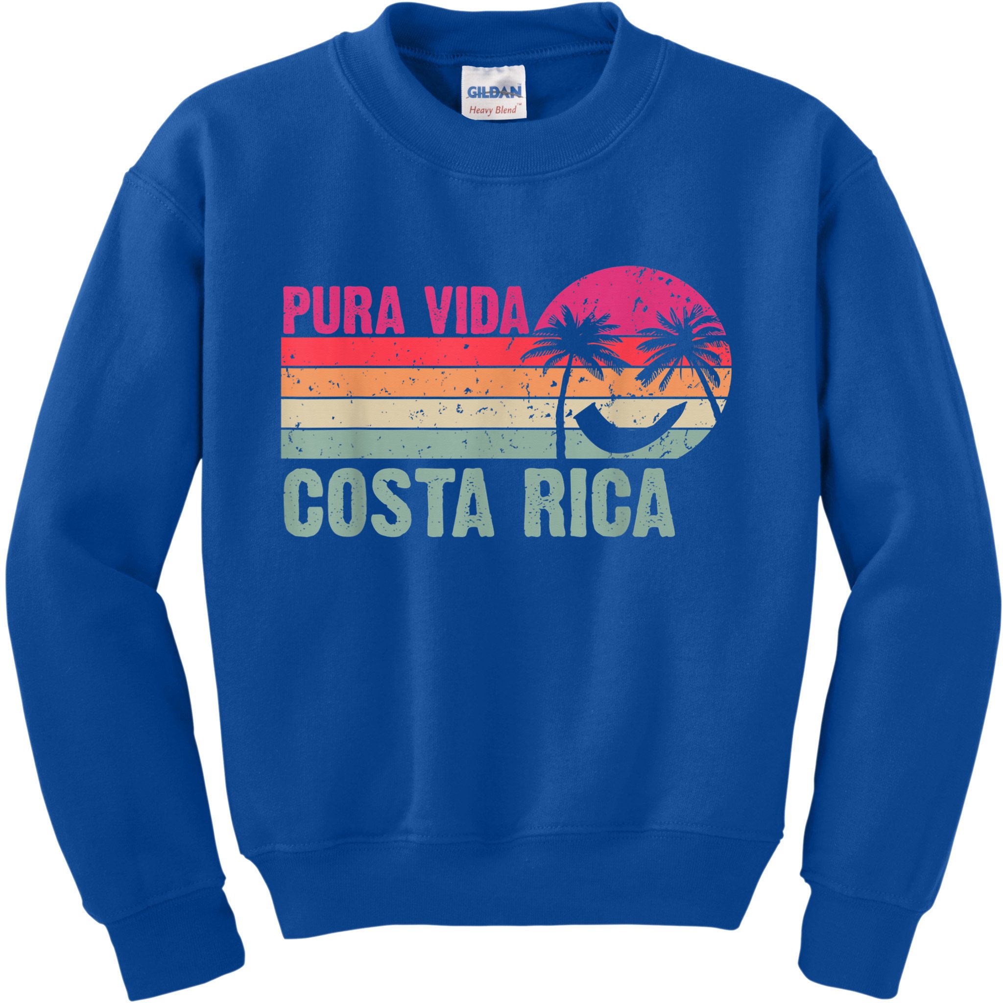 Pura Vida Costa Rica Funny Summer Family Vacation Vintage Kids Sweatshirt