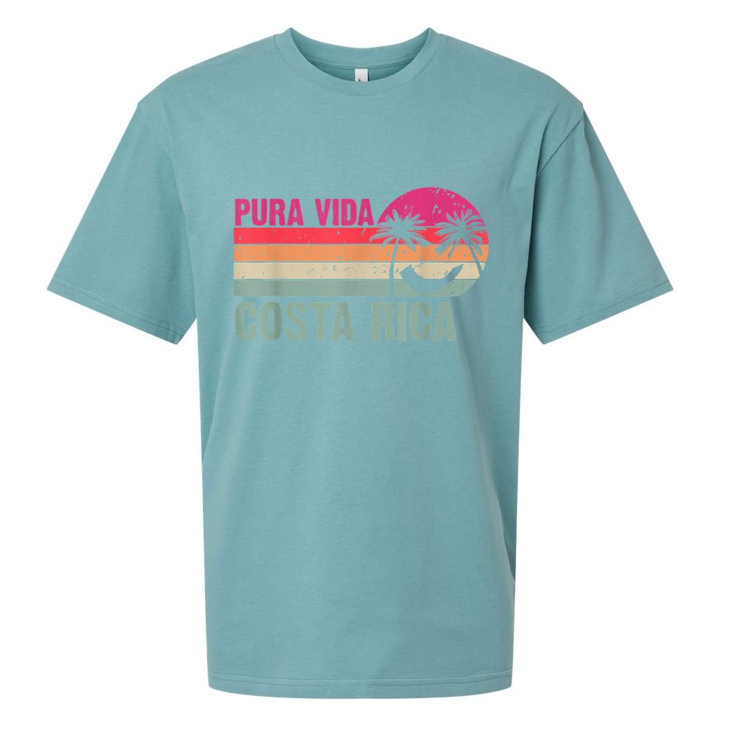 Pura Vida Costa Rica Funny Summer Family Vacation Vintage Sueded Cloud Jersey T-Shirt