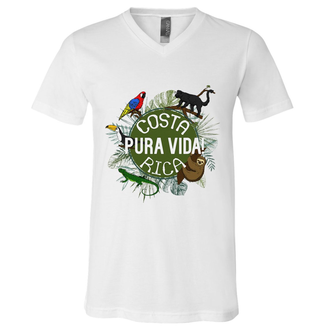 Pura Vida Costa Rica ! Party Animals! V-Neck T-Shirt