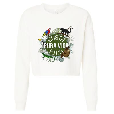 Pura Vida Costa Rica ! Party Animals! Cropped Pullover Crew
