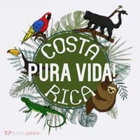 Pura Vida Costa Rica ! Party Animals! Women's V-Neck T-Shirt