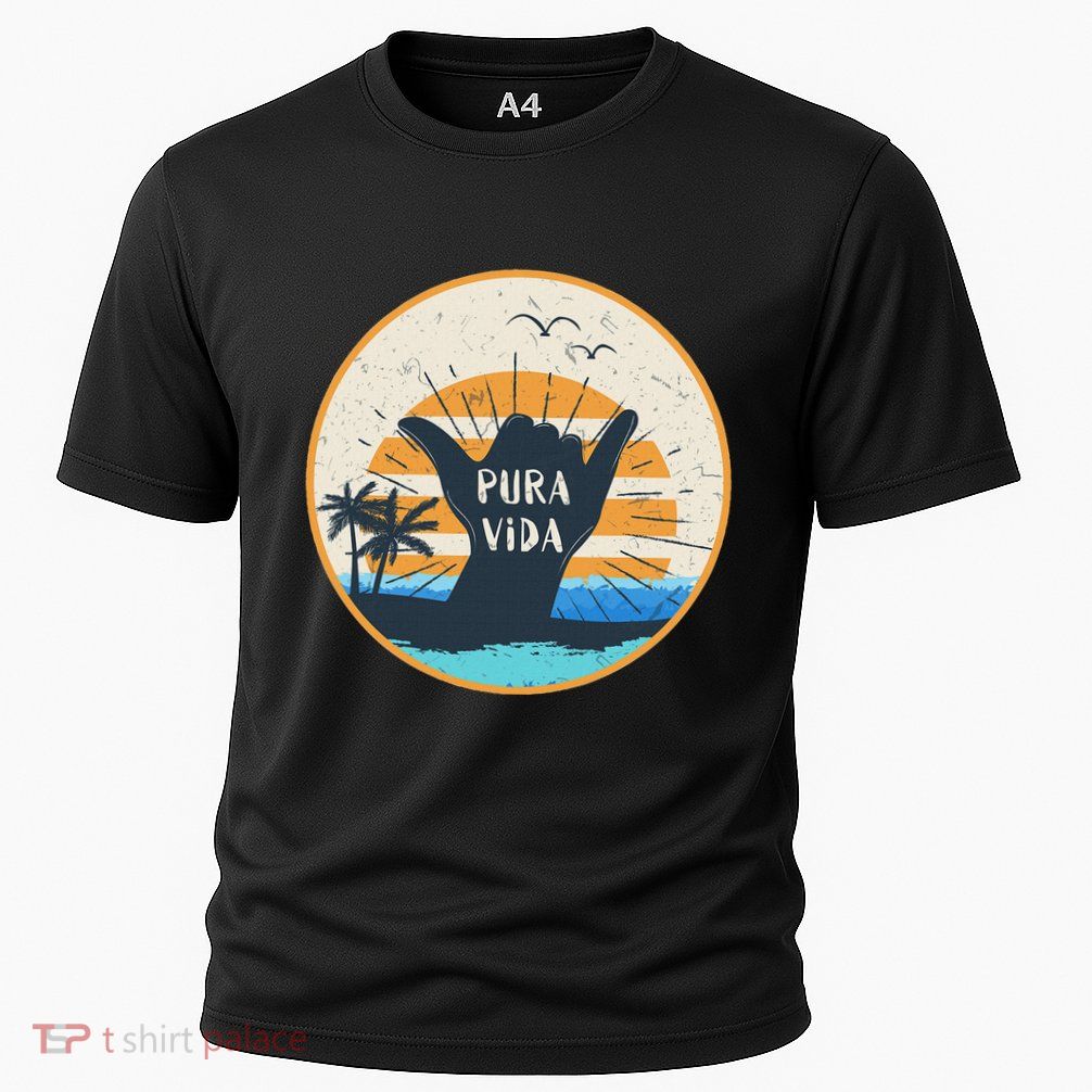 Pura Vida Costa Rica Shaka Sign Surfing Surfer Performance Shirt