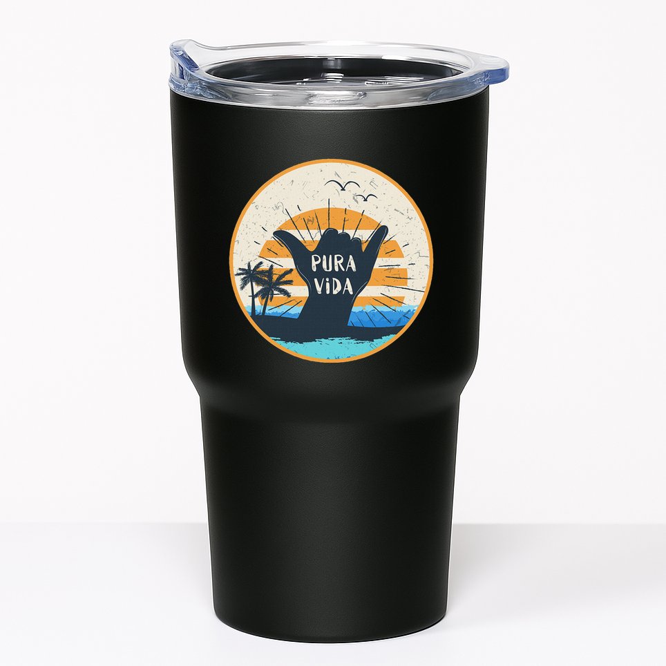 Pura Vida Costa Rica Shaka Sign Surfing Surfer Tumbler