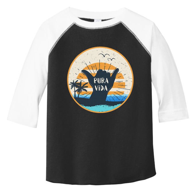 Pura Vida Costa Rica Shaka Sign Surfing Surfer Toddler Fine Jersey T-Shirt