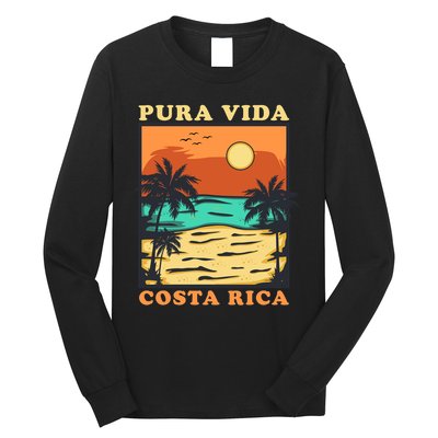 Pura Vida Costa Rica Souvenir Cool Central America Travel Long Sleeve Shirt
