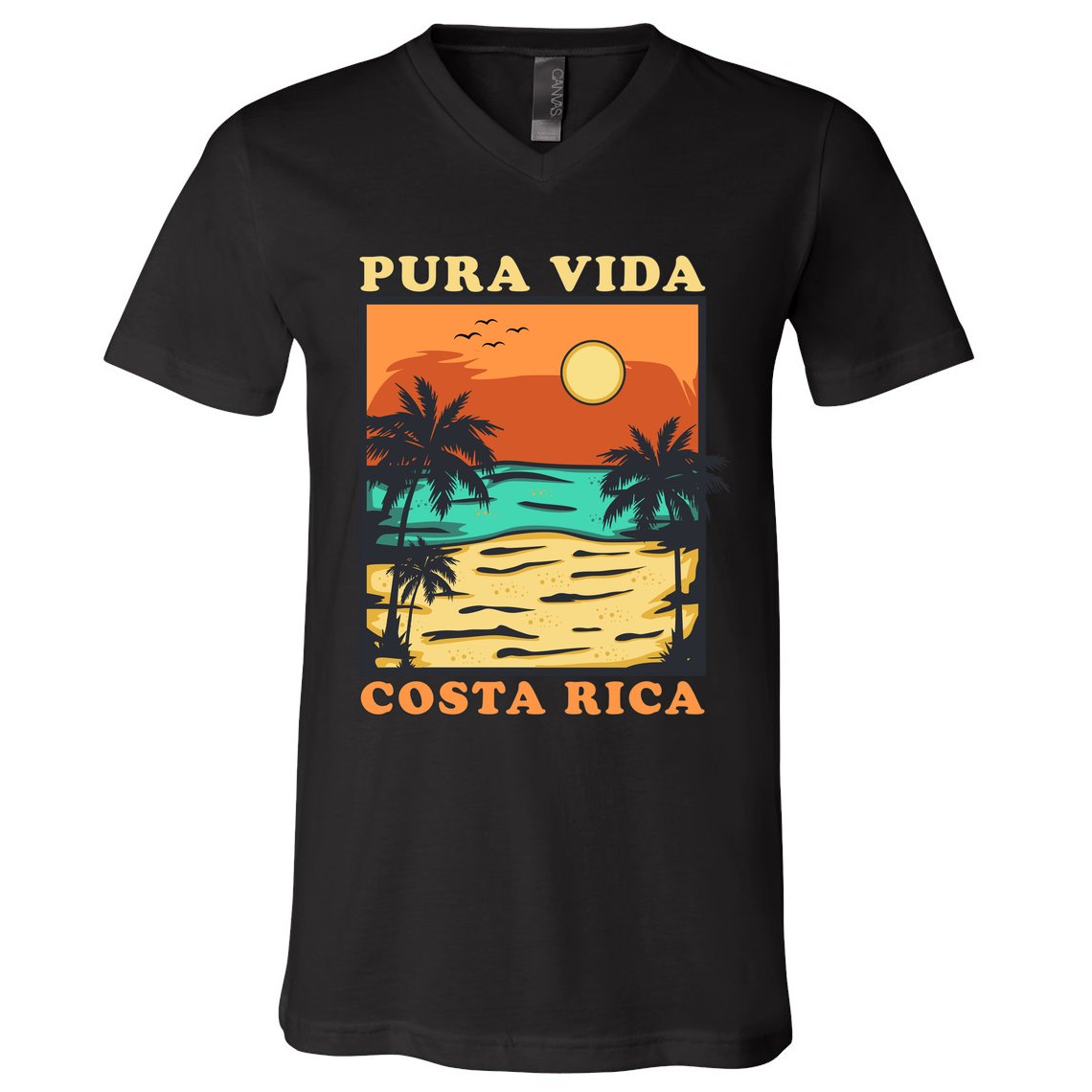 Pura Vida Costa Rica Souvenir Cool Central America Travel V-Neck T-Shirt