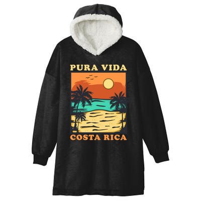 Pura Vida Costa Rica Souvenir Cool Central America Travel Hooded Wearable Blanket