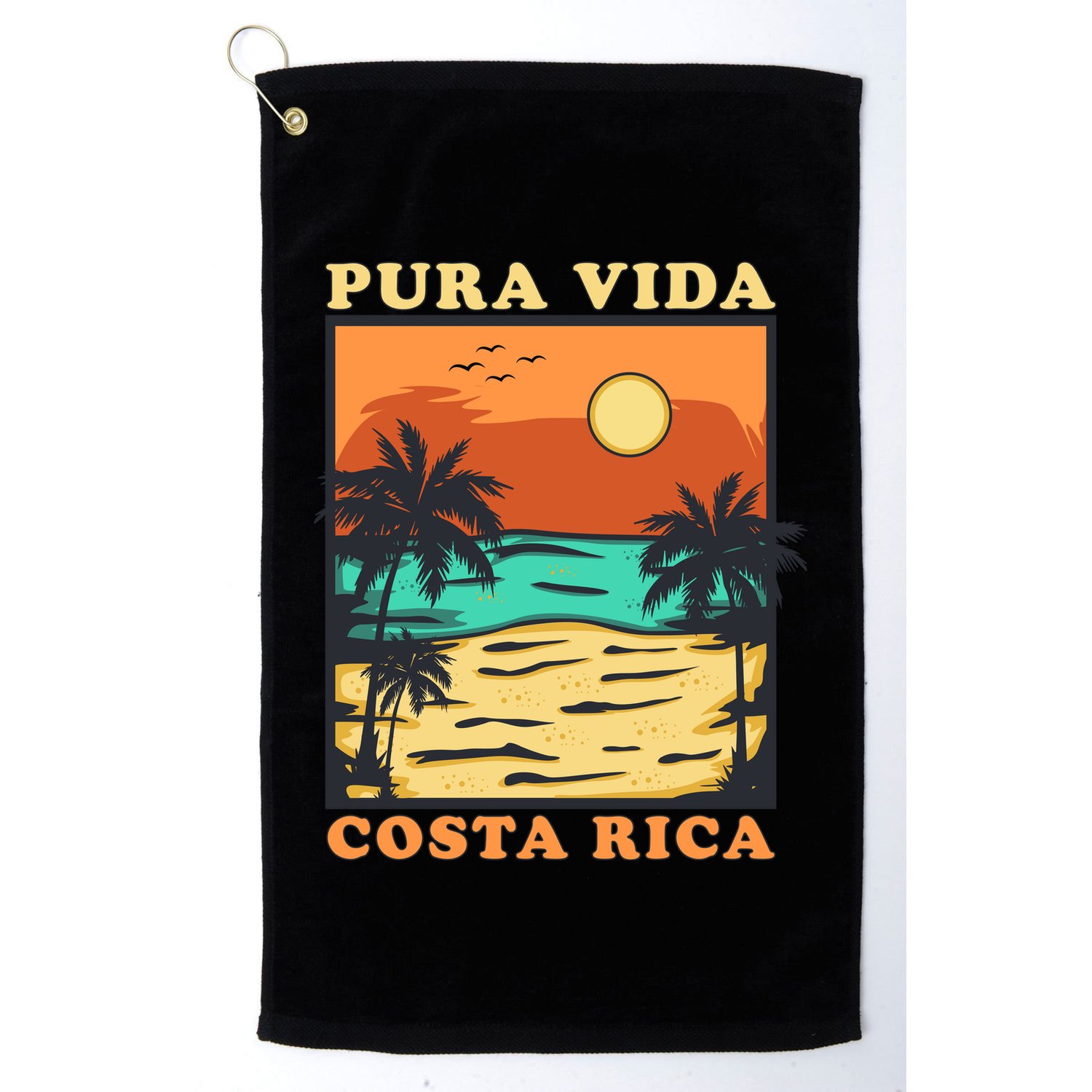 Pura Vida Costa Rica Souvenir Cool Central America Travel Golf Towel