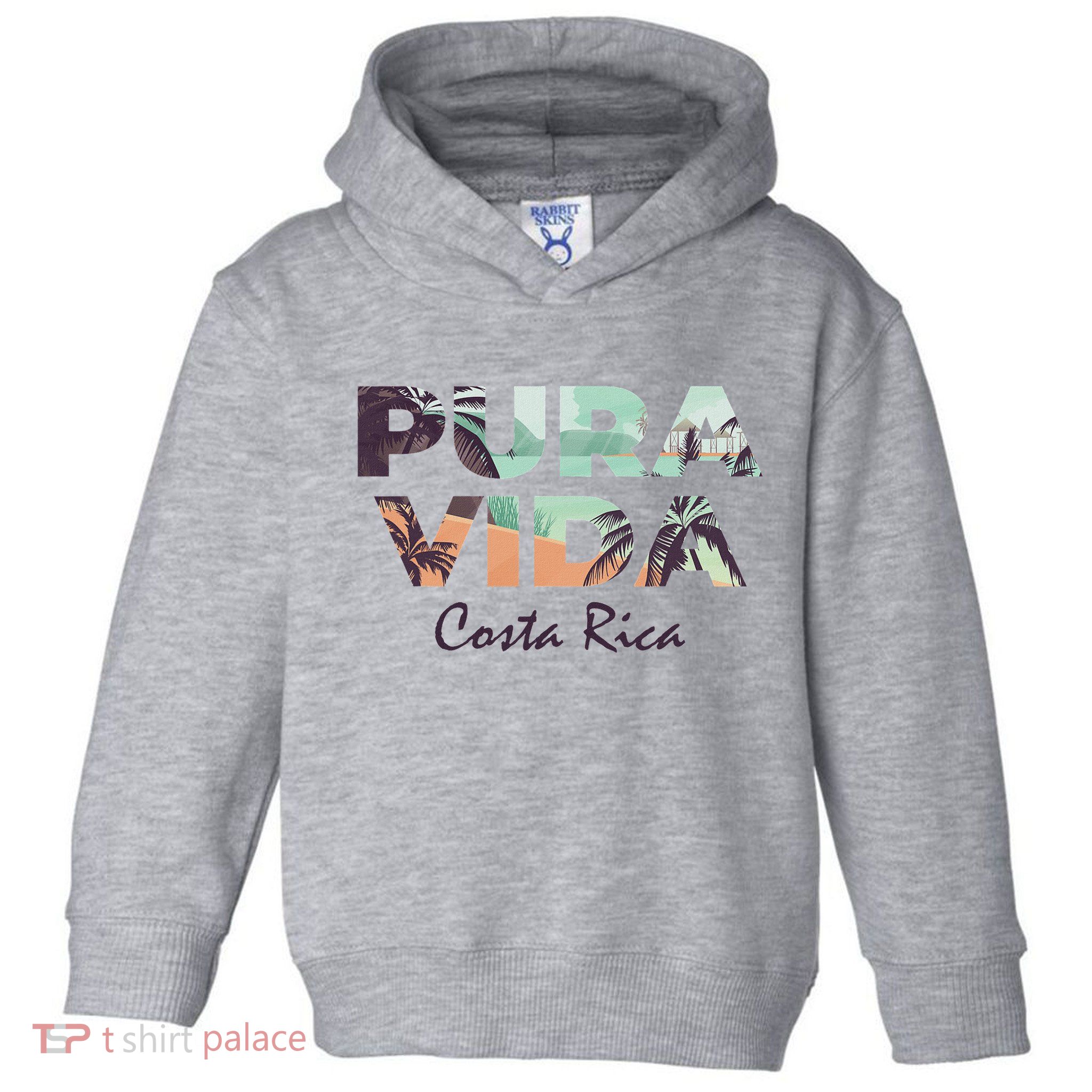 Pura Vida Costa Rica Colorful Tropical Beach Toddler Hoodie