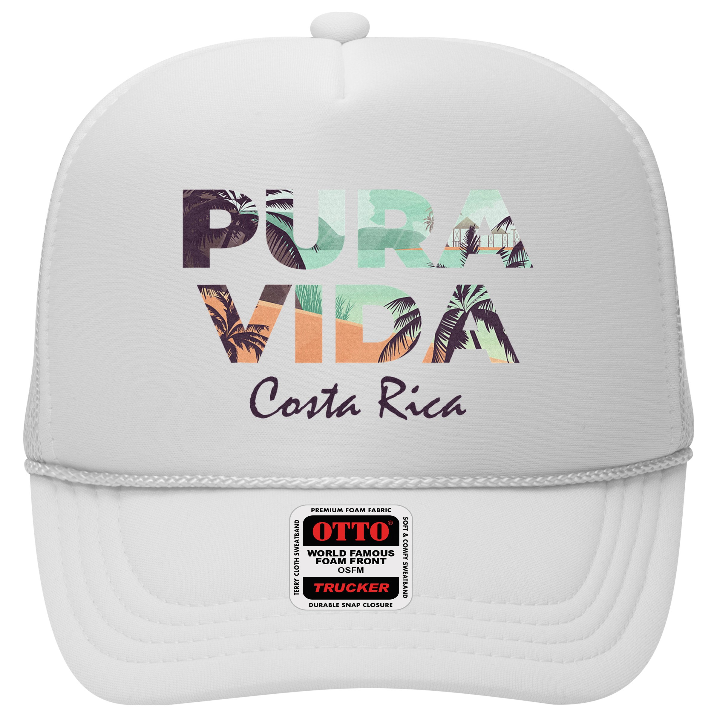 Pura Vida Costa Rica Colorful Tropical Beach Hat