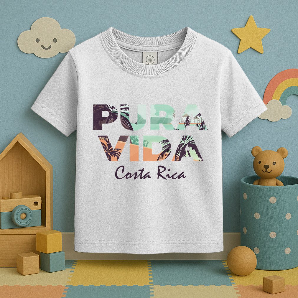 Pura Vida Costa Rica Colorful Tropical Beach Toddler T-Shirt