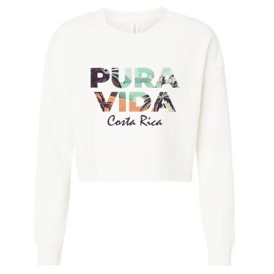 Pura Vida Costa Rica Colorful Tropical Beach Cropped Pullover Crew