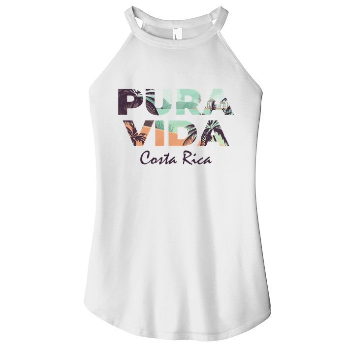Pura Vida Costa Rica Colorful Tropical Beach Women's Perfect Tri Rocker Tank