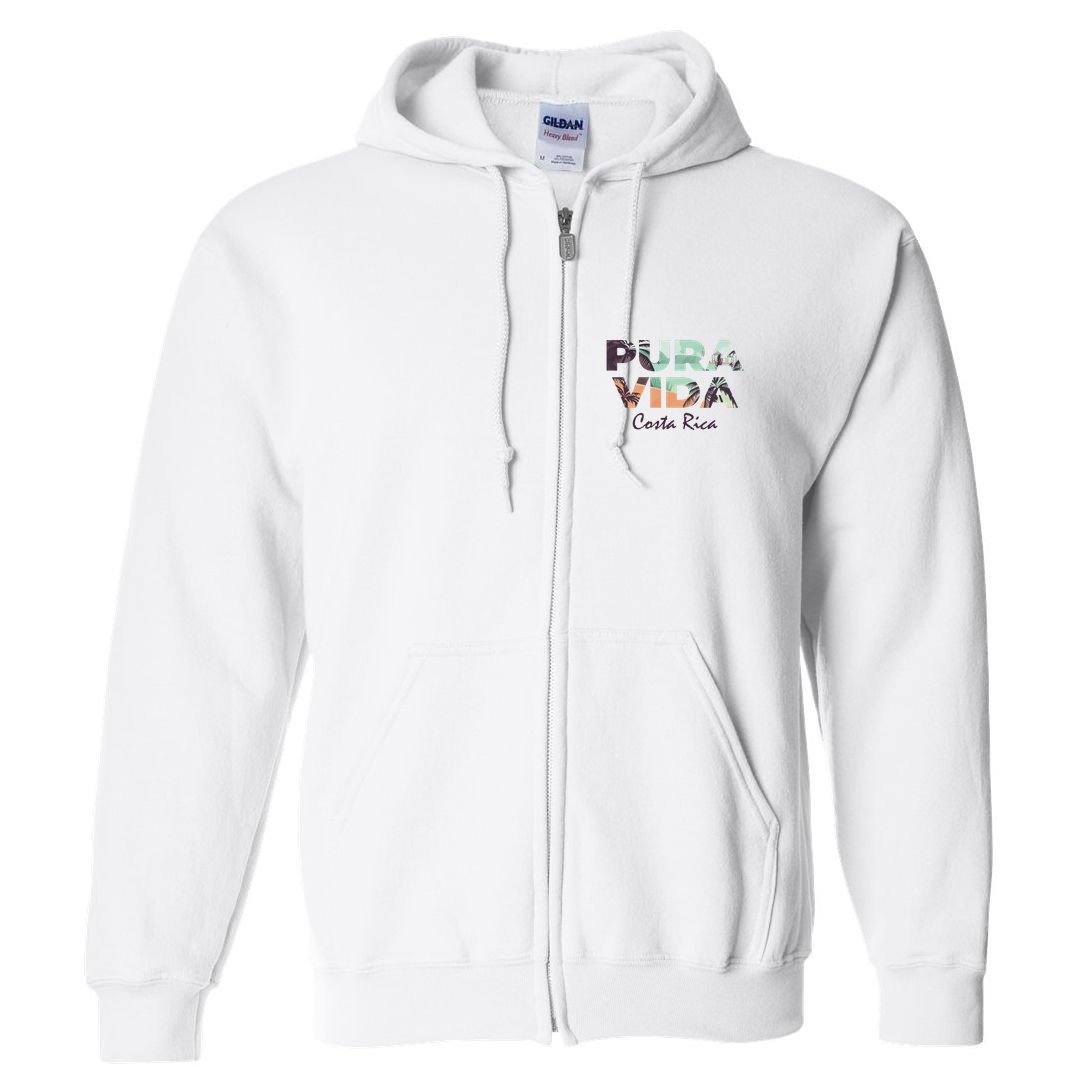 Pura Vida Costa Rica Colorful Tropical Beach Full Zip Hoodie