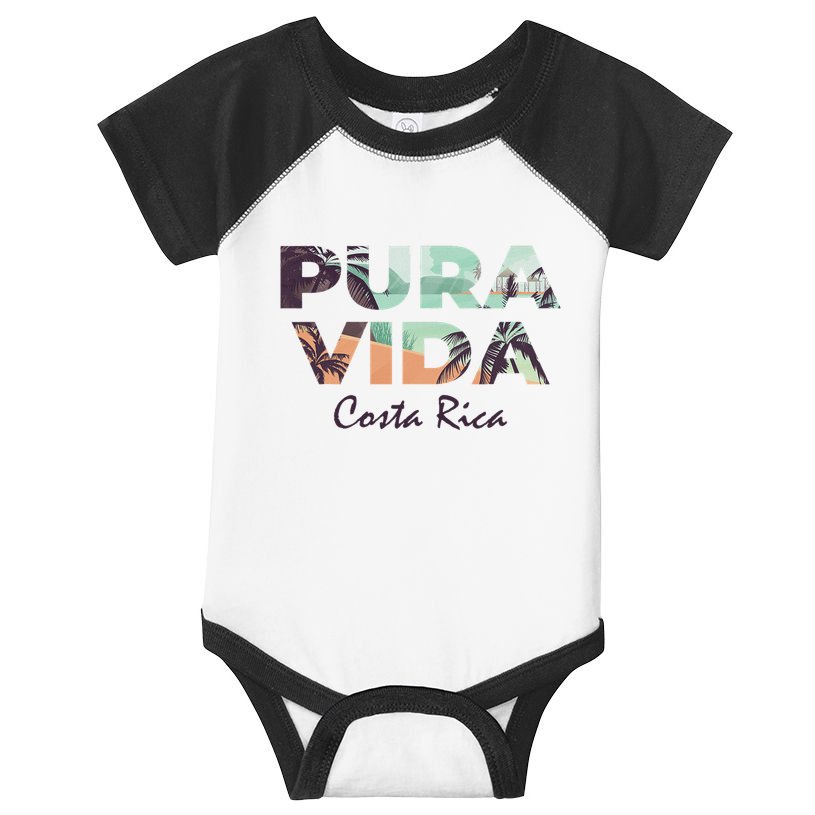 Pura Vida Costa Rica Colorful Tropical Beach Infant Baby Jersey Bodysuit
