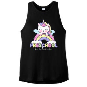 Preschool Vibes Cute Unicorn Pre School Ladies PosiCharge Tri-Blend Wicking Tank