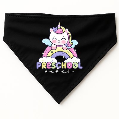 Preschool Vibes Cute Unicorn Pre School USA-Made Doggie Bandana