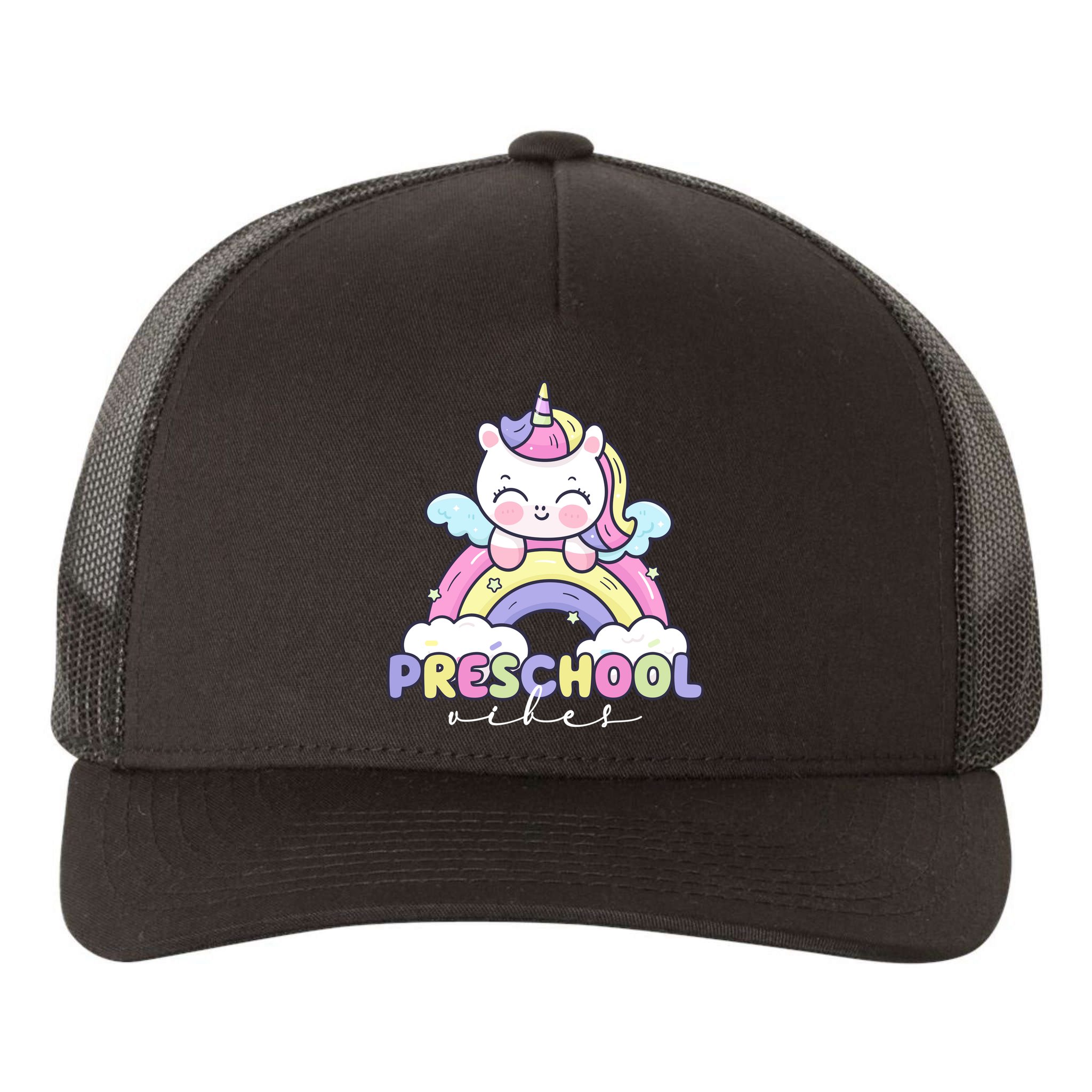 Preschool Vibes Cute Unicorn Pre School Yupoong Adult 5-Panel Trucker Hat