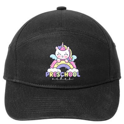 Preschool Vibes Cute Unicorn Pre School 7-Panel Snapback Hat