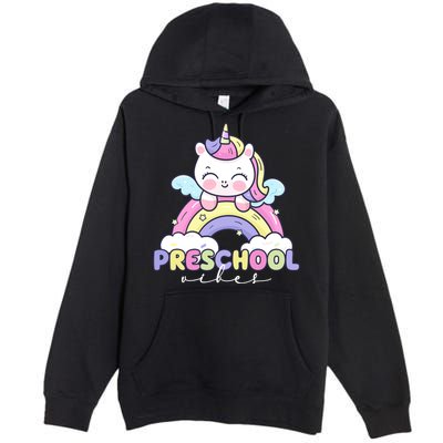 Preschool Vibes Cute Unicorn Pre School Premium Pullover Hoodie